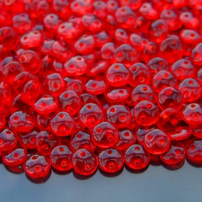 50pcs Czechmates Lentil Beads 6mm Siam Ruby Michael's UK Jewellery