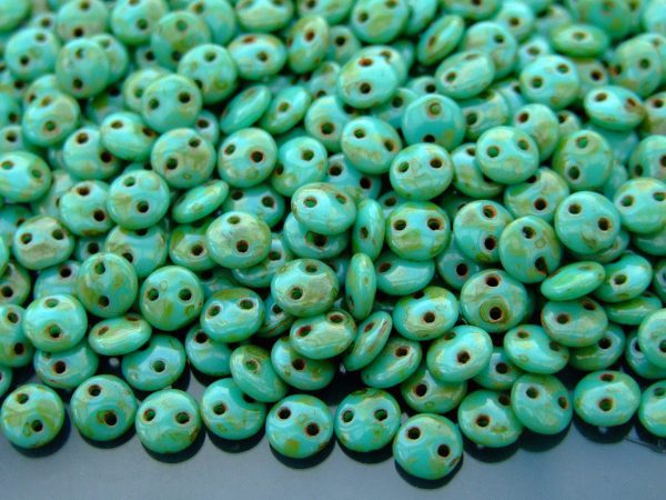 50pcs Czechmates Lentil Beads 6mm Turquoise Picasso Michael's UK Jewellery