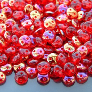 50pcs Czechmates Lentil Beads 6mm Twilight Siam Ruby Michael's UK Jewellery