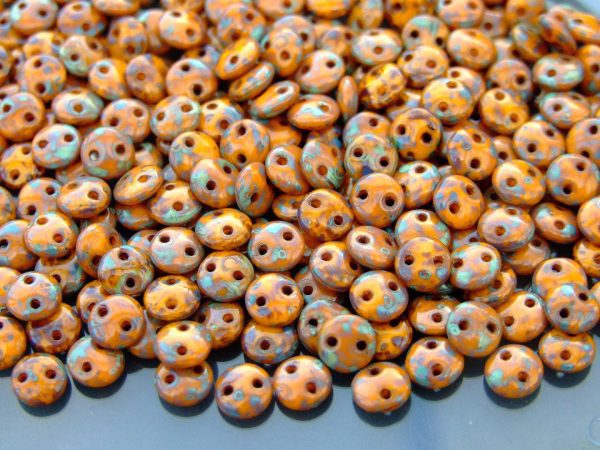 50pcs Czechmates Lentil Beads 6mm Yellow Picasso Michael's UK Jewellery