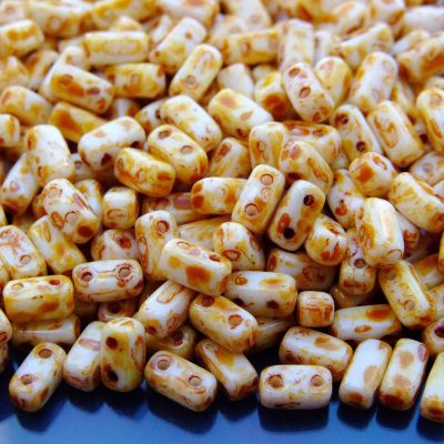 50x Czechmates Brick Beads 3x6mm Alabaster Picasso Michael's UK Jewellery