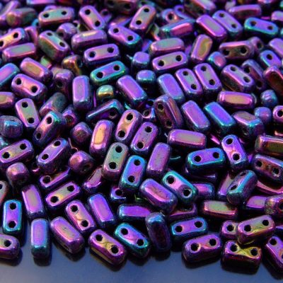50x Czechmates Brick Beads Iris Purple Michael's UK Jewellery