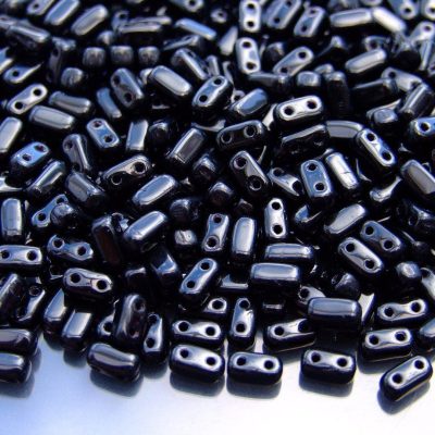 50x Czechmates Brick Beads Jet Michael's UK Jewellery