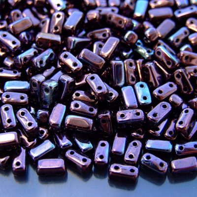 50x Czechmates Brick Beads Luster Metallic Amethyst Jet Michael's UK Jewellery