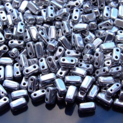 50x Czechmates Brick Beads Silver Michael's UK Jewellery