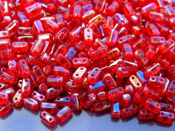50x Czechmates Brick Beads Twilight Siam Ruby Michael's UK Jewellery
