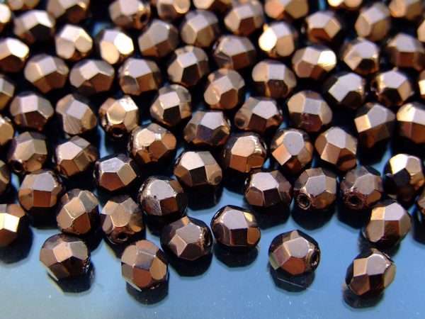 50x Fire Polished Beads 6mm Bronze Michael's UK Jewellery
