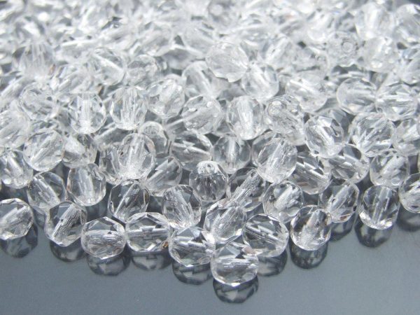 50x Fire Polished Beads 6mm Crystal Michael's UK Jewellery
