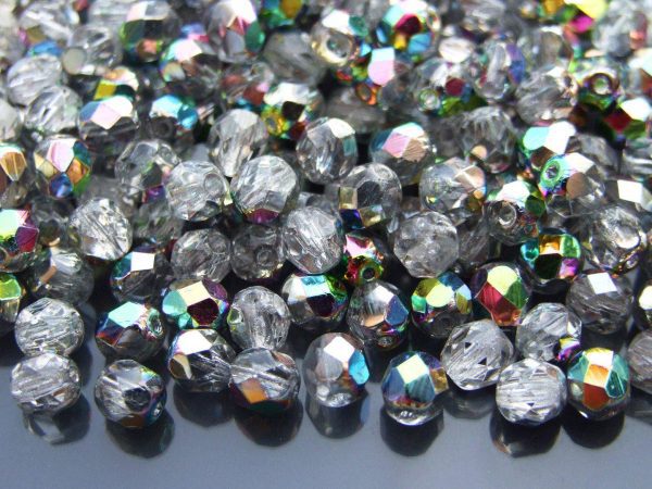 50x Fire Polished Beads 6mm Crystal - Vitral Michael's UK Jewellery