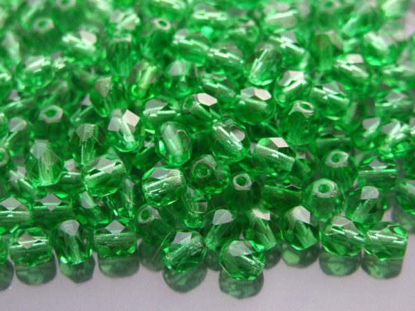 50x Fire Polished Beads 6mm Green Michael's UK Jewellery