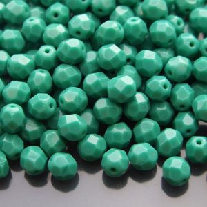 50x Fire Polished Beads 6mm Green Turquoise Michael's UK Jewellery