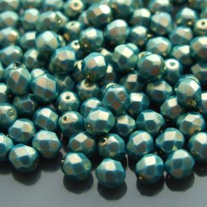 50x Fire Polished Beads 6mm Halo Ethereal - Azurite Michael's UK Jewellery