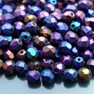50x Fire Polished Beads 6mm Iris - Blue Michael's UK Jewellery