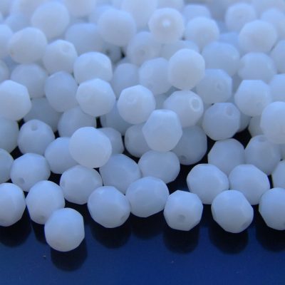 50x Fire Polished Beads 6mm Matte Alabaster Michael's UK Jewellery