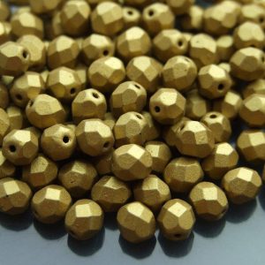50x Fire Polished Beads 6mm Matte - Metallic Aztec Gold Michael's UK Jewellery