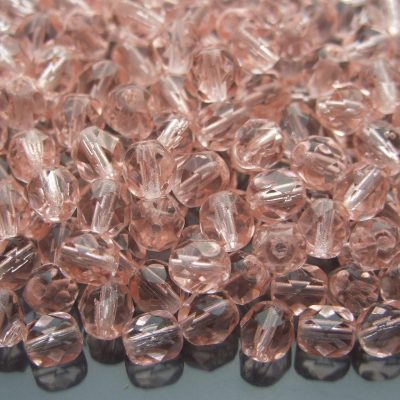 50x Fire Polished Beads 6mm Rosaline Michael's UK Jewellery
