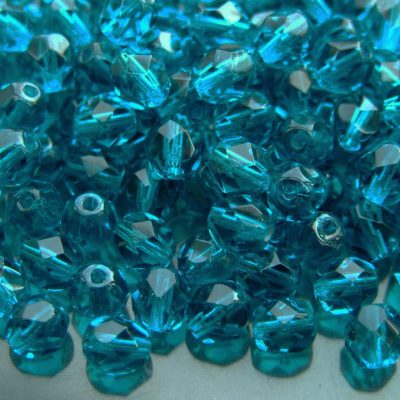 50x Fire Polished Beads 6mm Teal Michael's UK Jewellery