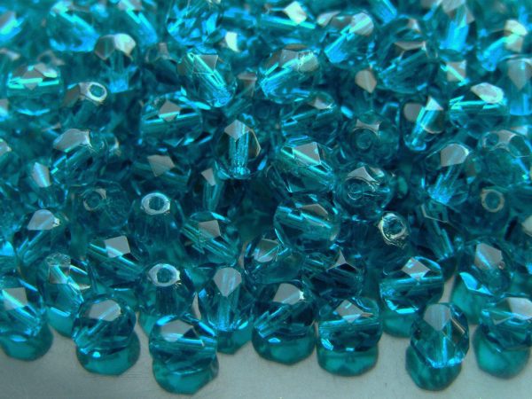 50x Fire Polished Beads 6mm Teal Michael's UK Jewellery