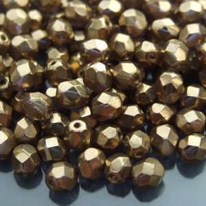 50x Fire Polished Beads 6mm Transparent Bronze Michael's UK Jewellery