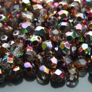 50x Fire Polished Beads 6mm Vitex - Crystal Michael's UK Jewellery