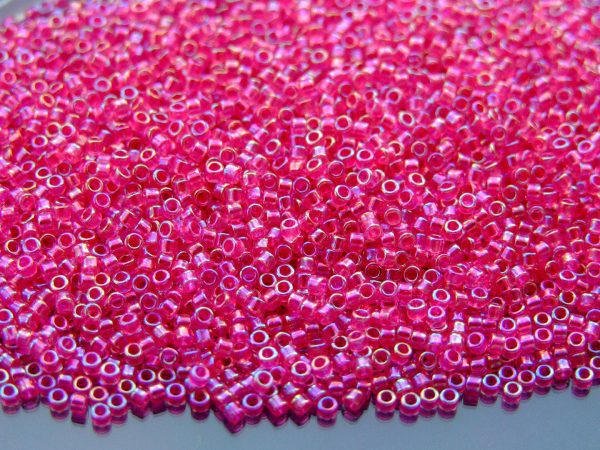 5g 785 Hot Pink Lined Crystal Toho Aiko Seed Beads 11/0 1.8mm Michael's UK Jewellery
