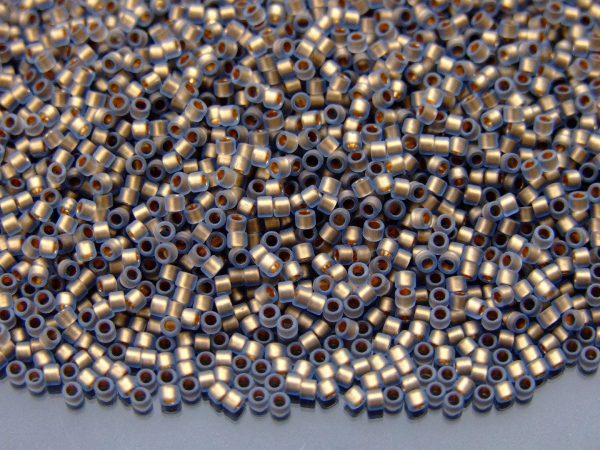 5g 997FM Frosted Gold Lined Light Sapphire Rainbow Toho Aiko Seed Beads 11/0 1.8mm Michael's UK Jewellery