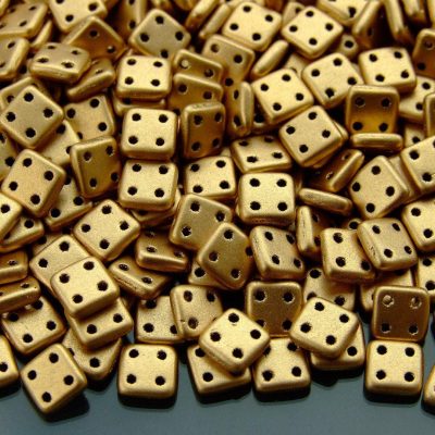5g CzechMates QuadraTile Beads Matte Metallic Flax Michael's UK Jewellery