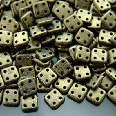 5g CzechMates QuadraTile Beads Metallic Suede Gold Michael's UK Jewellery