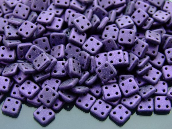 5g CzechMates QuadraTile Beads Metallic Suede Purple Michael's UK Jewellery