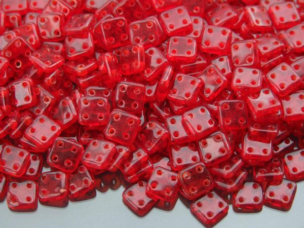 5g CzechMates QuadraTile Beads Siam Ruby Michael's UK Jewellery