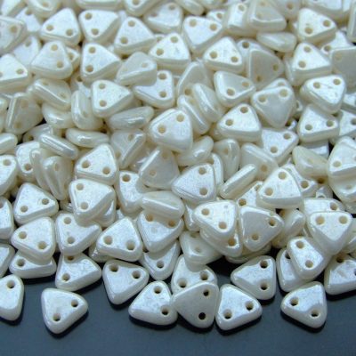 5g CzechMates Triangle Beads Luster Opaque White Michael's UK Jewellery