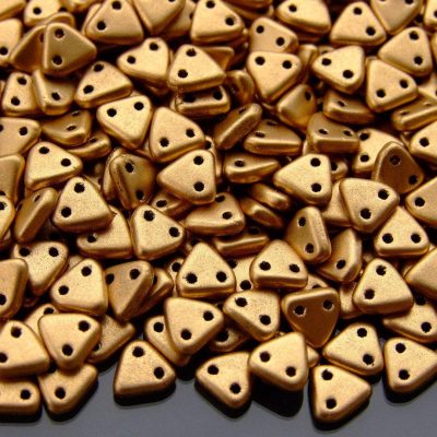 5g CzechMates Triangle Beads Matte Metallic Flax Michael's UK Jewellery