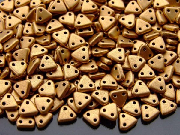 5g CzechMates Triangle Beads Matte Metallic Flax Michael's UK Jewellery