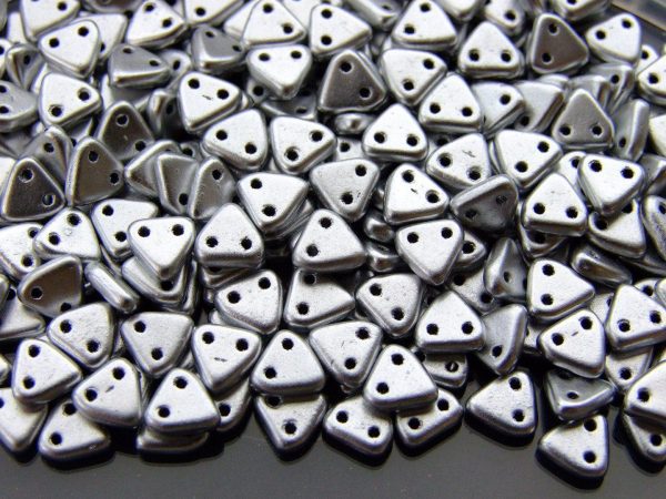 5g CzechMates Triangle Beads Matte Metallic Silver Michael's UK Jewellery