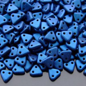 5g CzechMates Triangle Beads Metallic Suede Blue Michael's UK Jewellery