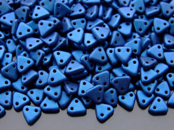 5g CzechMates Triangle Beads Metallic Suede Blue Michael's UK Jewellery