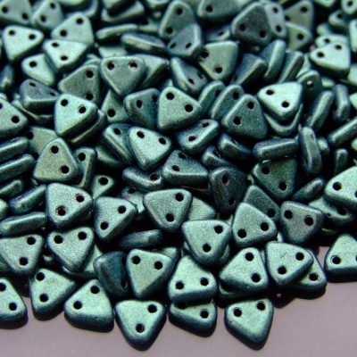 5g CzechMates Triangle Beads Metallic Suede Light Green Michael's UK Jewellery