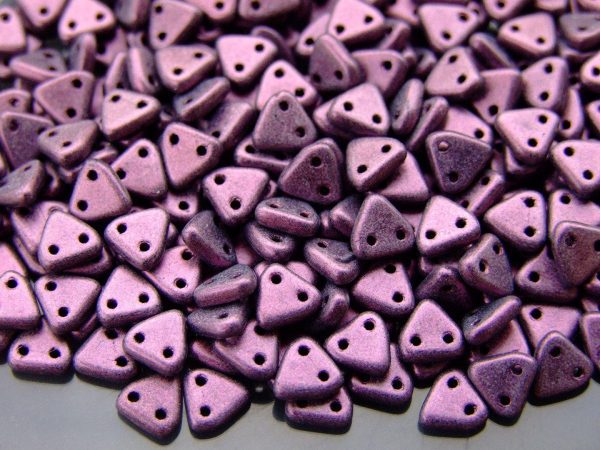 5g CzechMates Triangle Beads Metallic Suede Pink Michael's UK Jewellery