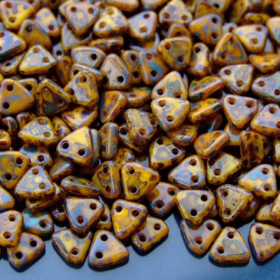 5g CzechMates Triangle Beads Picasso Opaque Yellow Michael's UK Jewellery