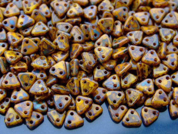 5g CzechMates Triangle Beads Picasso Opaque Yellow Michael's UK Jewellery