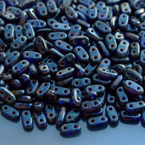 5g Czechmates Bar Beads 6x3x2mm Cobalt Picasso Michael's UK Jewellery