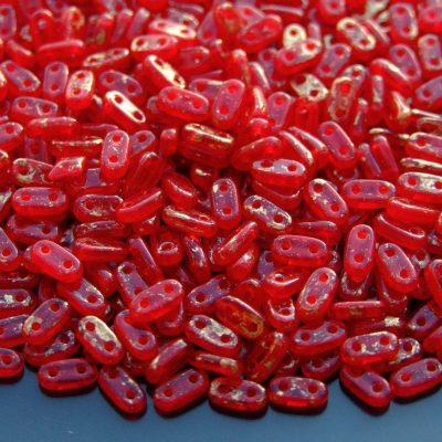 5g Czechmates Bar Beads 6x3x2mm Gold Marbled Oxblood Michael's UK Jewellery