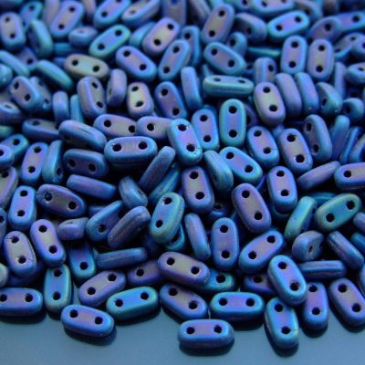 5g Czechmates Bar Beads 6x3x2mm Matte Iris Blue Michael's UK Jewellery