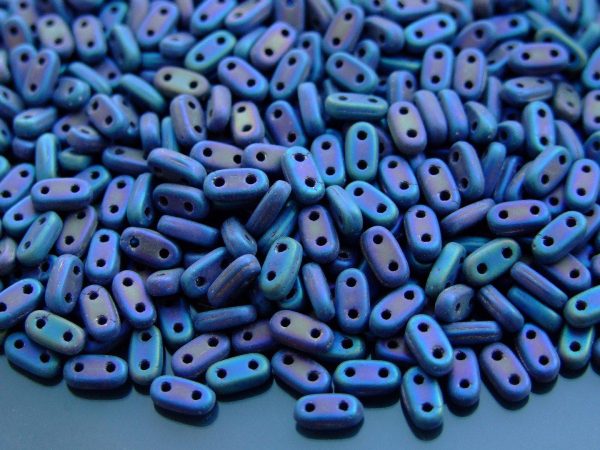 5g Czechmates Bar Beads 6x3x2mm Matte Iris Blue Michael's UK Jewellery