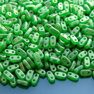 5g Czechmates Bar Beads 6x3x2mm Sueded Gold Emerald Michael's UK Jewellery