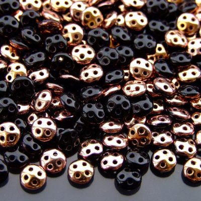 5g Czechmates QuadraLentil Beads 6mm Apollo Jet Michael's UK Jewellery
