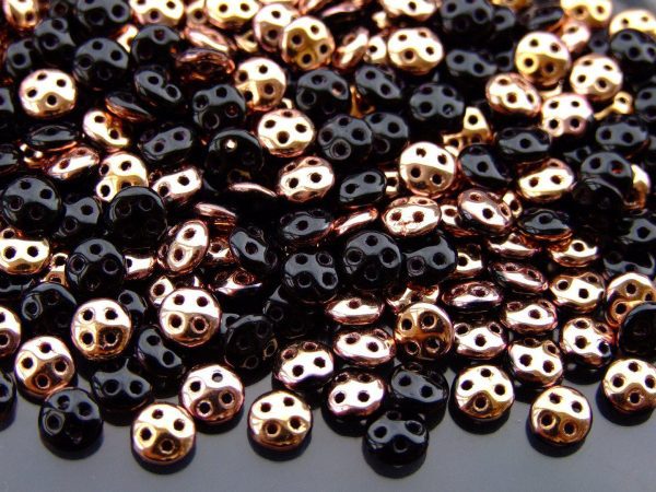 5g Czechmates QuadraLentil Beads 6mm Apollo Jet Michael's UK Jewellery