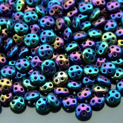 5g Czechmates QuadraLentil Beads 6mm Iris Blue Michael's UK Jewellery