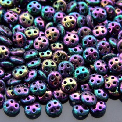 5g Czechmates QuadraLentil Beads 6mm Iris Purple Michael's UK Jewellery
