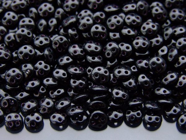 5g Czechmates QuadraLentil Beads 6mm Jet Michael's UK Jewellery